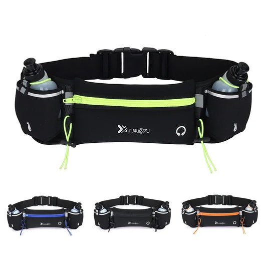 Trail Running Waist Pack For Man/Woman Marathon Phone Water Bottle Sports Fanny Pack Fitness Dual Pocket Running Belt Waist Bag by Reinvent Yourself