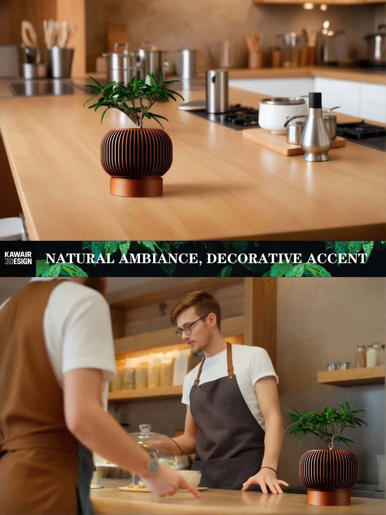 Modern Minimalist 3D Printed Plant Pot – Biodegradable Flower Planter for Home Decor, Eco-Friendly Sustainable Gift (Yuso) by Reinvent Yourself