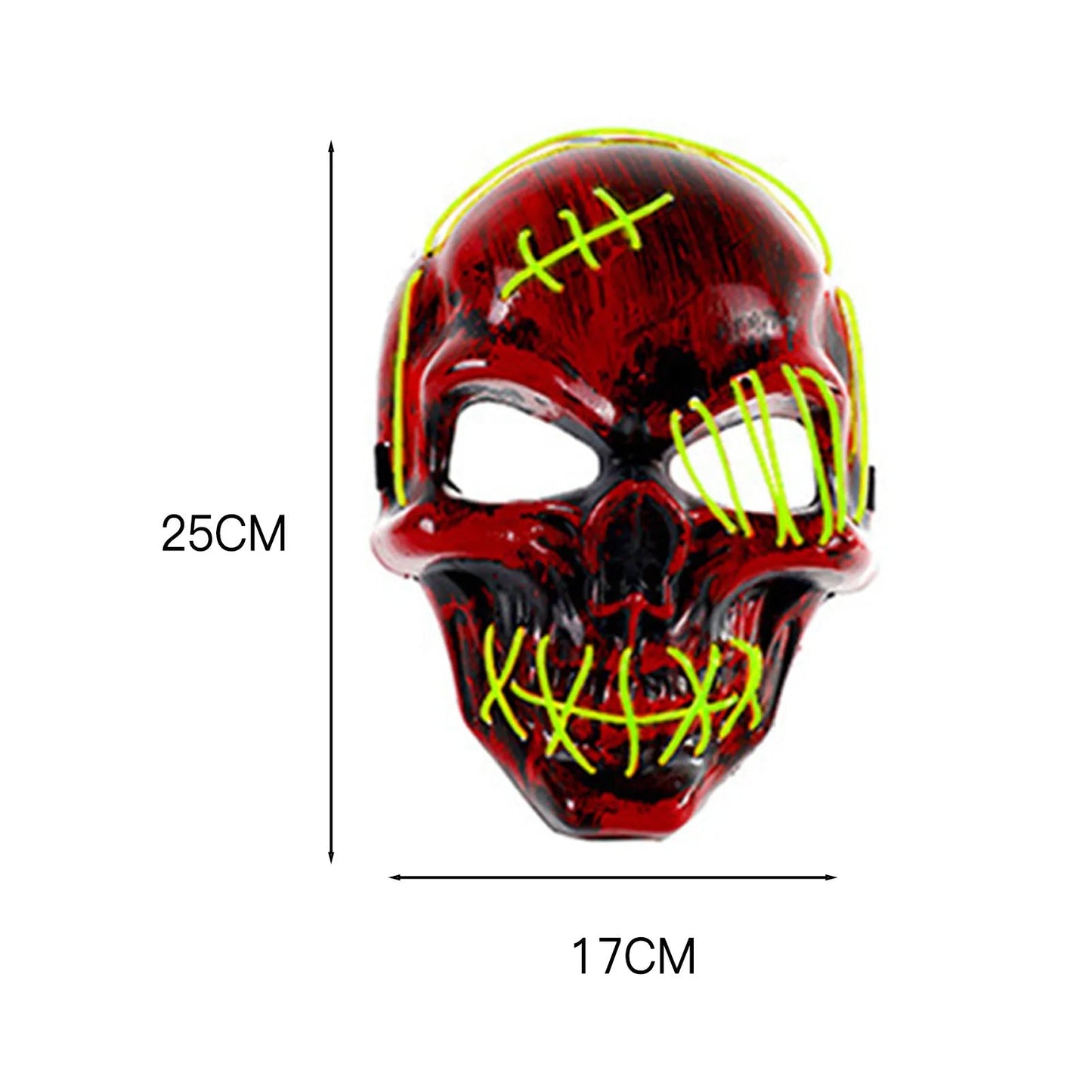 Halloween Skull Mask LED Light Face Mask Luminous In The Dark Cosplay Costume Supplies For Costume & Cosplay Party Masquerade by Reinvent Yourself