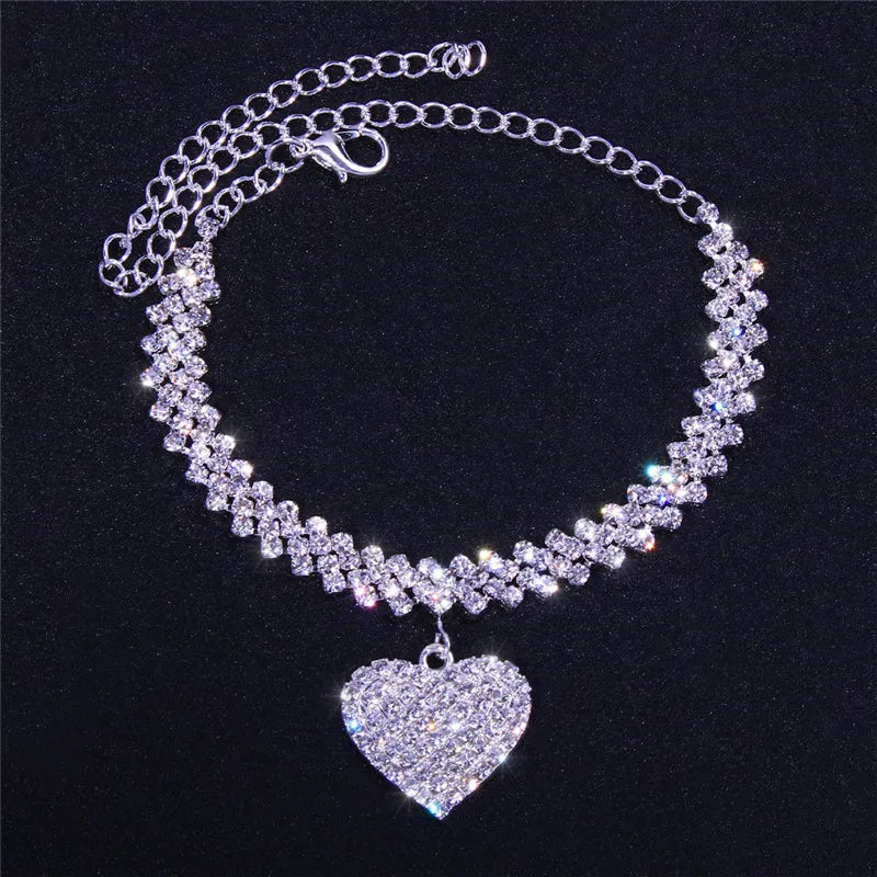 Huitan Rhinestone Chain Women's Anklets Silver Color/Gold Color Luxury Bracelet on Leg Accessories Wedding Party Fashion Jewelry by Reinvent Yourself