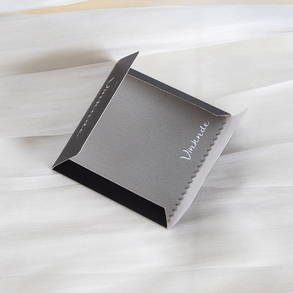 DIY Personalized Polishing Cloths Custom Jewelry Earrings Cleaning Cloth With Logo 8x8cm White Black Paper Individually packaged by Reinvent Yourself