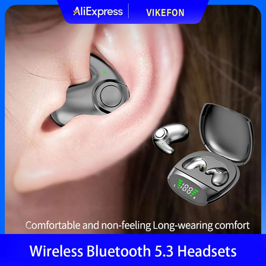 Waterproof Wireless Bluetooth 5.3 Headsets Mini headset Painless Call Noise Cancelling Thin Headphones Fit for Sleeping/Sports by Reinvent Yourself