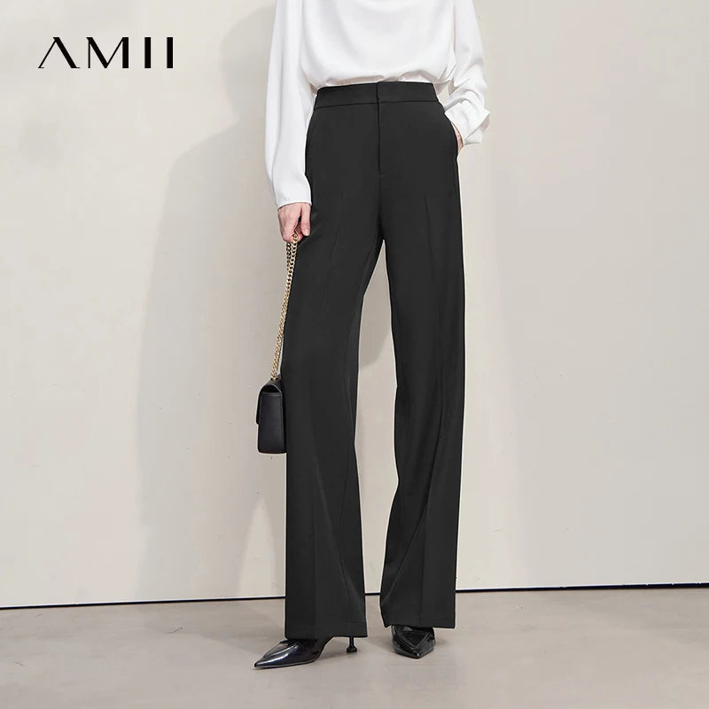 AMII Minimalist Women's Pants 2025 Autumn Solid Elegant Office Lady Simple Trousers Casual Loose Pants Woman Clothing 12553003 by Reinvent Yourself