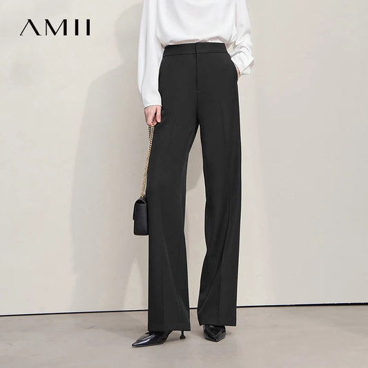 AMII Minimalist Women's Pants 2025 Autumn Solid Elegant Office Lady Simple Trousers Casual Loose Pants Woman Clothing 12553003 by Reinvent Yourself