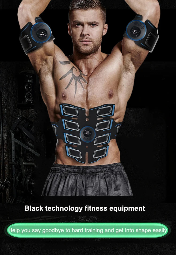 USB Rechargeable Muscle Massager Portable Muscle Trainer Abdominal Muscle Shaping Belt Exercise Fitness Massager Relax Fatigue by Reinvent Yourself