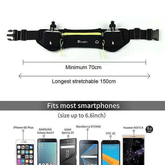 Trail Running Waist Pack For Man/Woman Marathon Phone Water Bottle Sports Fanny Pack Fitness Dual Pocket Running Belt Waist Bag by Reinvent Yourself