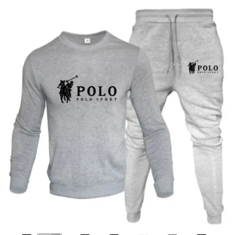 A two-piece set of men's round-neck pullover and jogging pants for autumn and winter fashion fitness outdoor casual sportswear by Reinvent Yourself