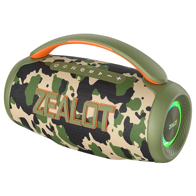 Zealot-P12 Speaker 60W Portable Bluetooth Speaker with IPX6 Waterproof, Comfortable handle,Controllable lighting,TF,USB by Reinvent Yourself