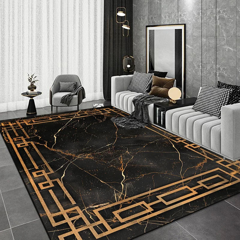 Black Chinese Style Carpets for Living Room Home Abstract Bedroom Decoration Luxury Large Area Rug Sofa Table Non-slip Floor Mat by Reinvent Yourself