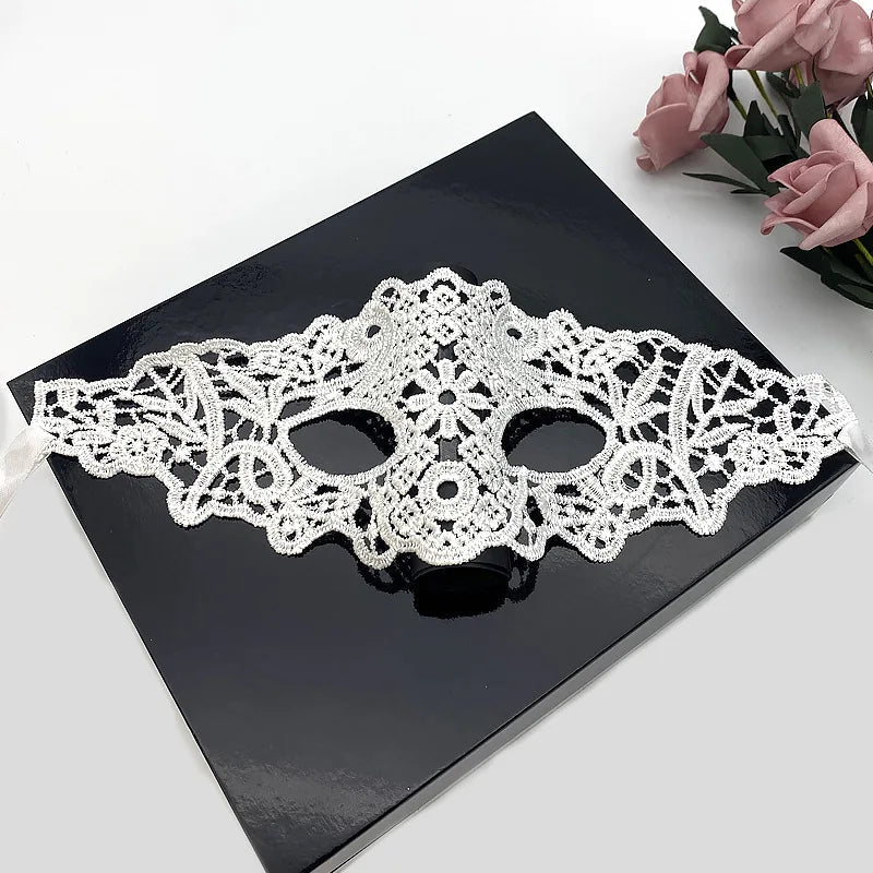 Red Sexy Lace Half Face Mask Jewelry Adult Princess Eye Mask Female Halloween Prop Performance by Reinvent Yourself