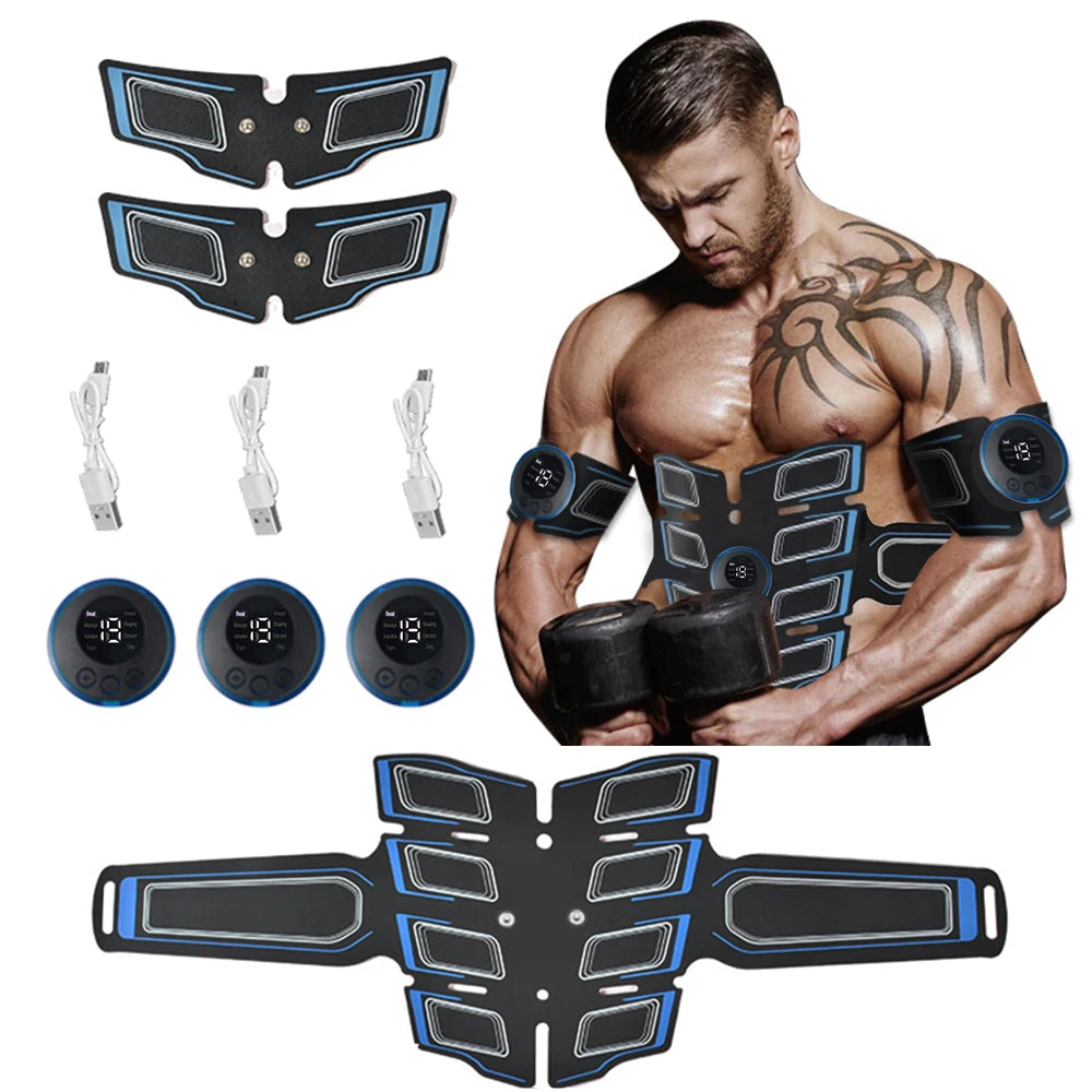 USB Rechargeable Muscle Massager Portable Muscle Trainer Abdominal Muscle Shaping Belt Exercise Fitness Massager Relax Fatigue by Reinvent Yourself