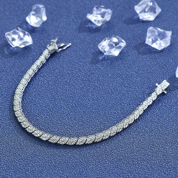 NKHOG Full Moissanite Tennis Bracelets S925 Silver Sparkling Diamond Women Men Party Wedding Bangles Jewelry Gifts GRA Certified by Reinvent Yourself
