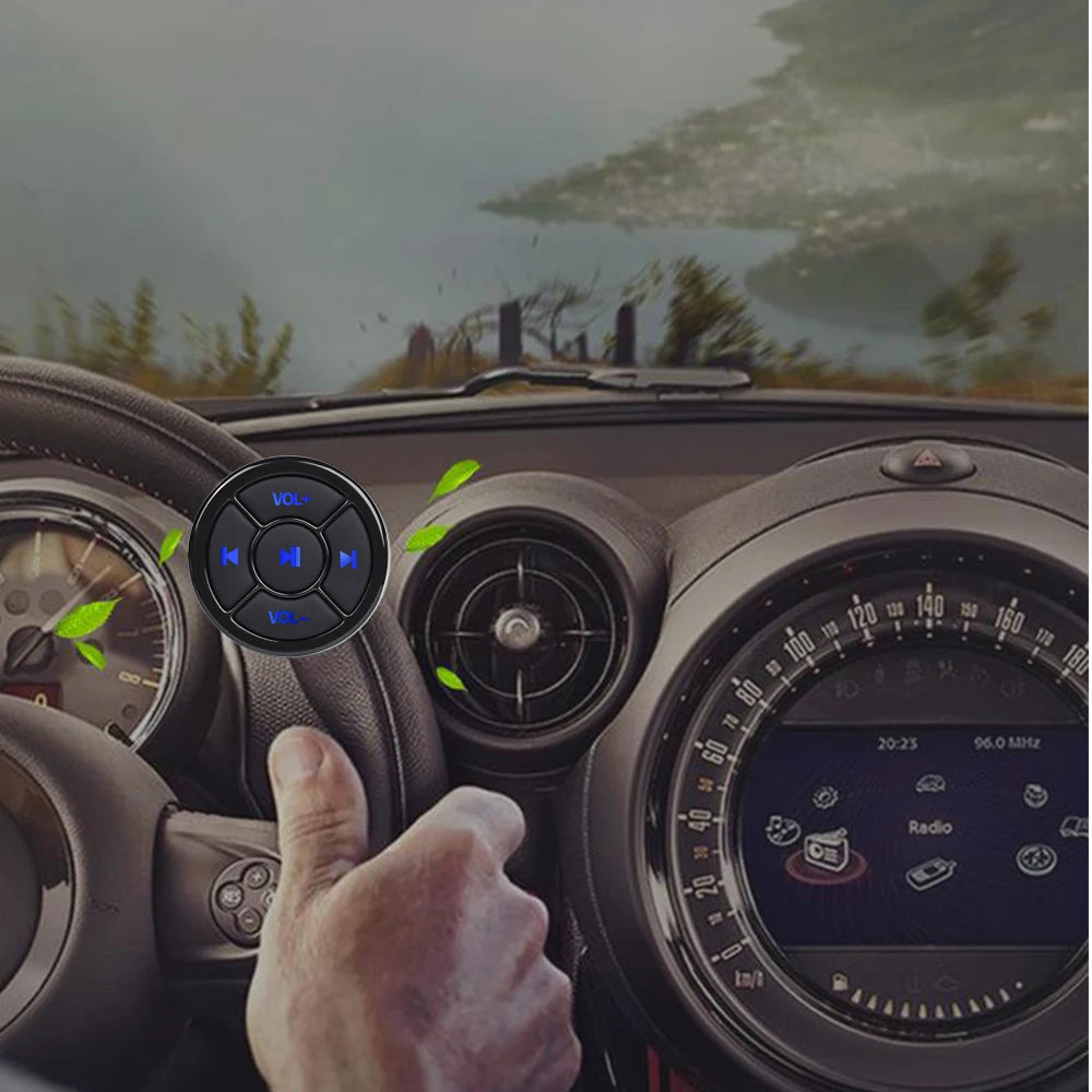 Wireless Bluetooth 5.0 Remote Controller Media Button Car Motorcycle Bike Steering Wheel Music Play for IOS Android Phone Tablet by Reinvent Yourself