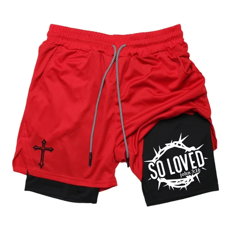 2-in-1 sports running shorts men's sports fast drying shorts sports gym performance shorts by Reinvent Yourself