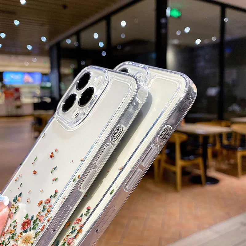 Flower Phone Case For iPhone 16 13 15 11 12 14 17 Pro Max Air 16E XS XR 7 8 SE Shockproof Transparent Cover Silicone Soft Fundas by Reinvent Yourself
