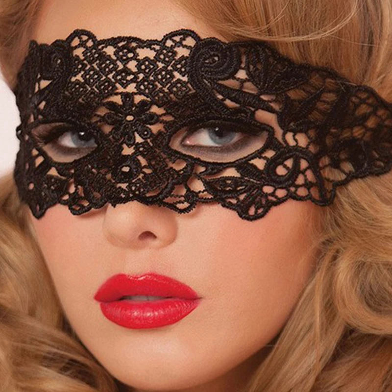 Red Sexy Lace Half Face Mask Jewelry Adult Princess Eye Mask Female Halloween Prop Performance by Reinvent Yourself