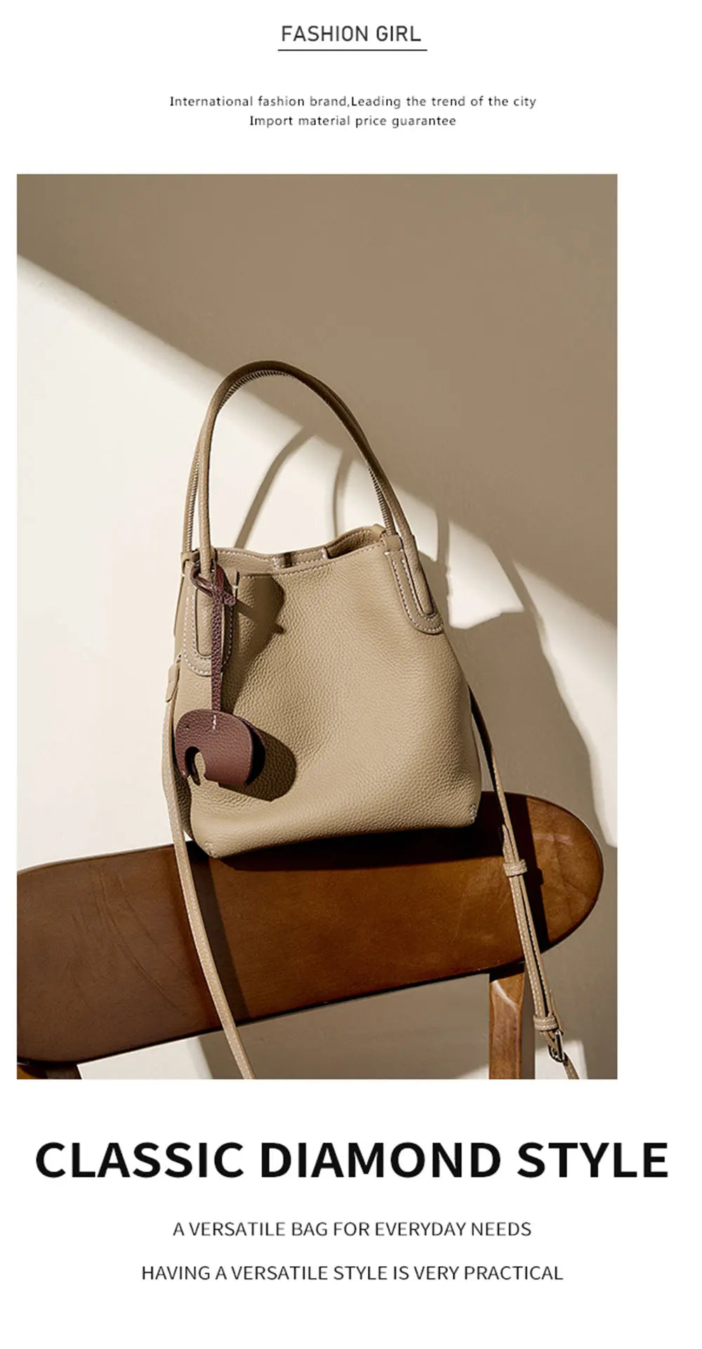 Genuine Leather Women Bucket Bag Luxury Designer Handbags High Quality Cowhide Women's Shoulder Bags Fashion Crossbody Bag by Reinvent Yourself