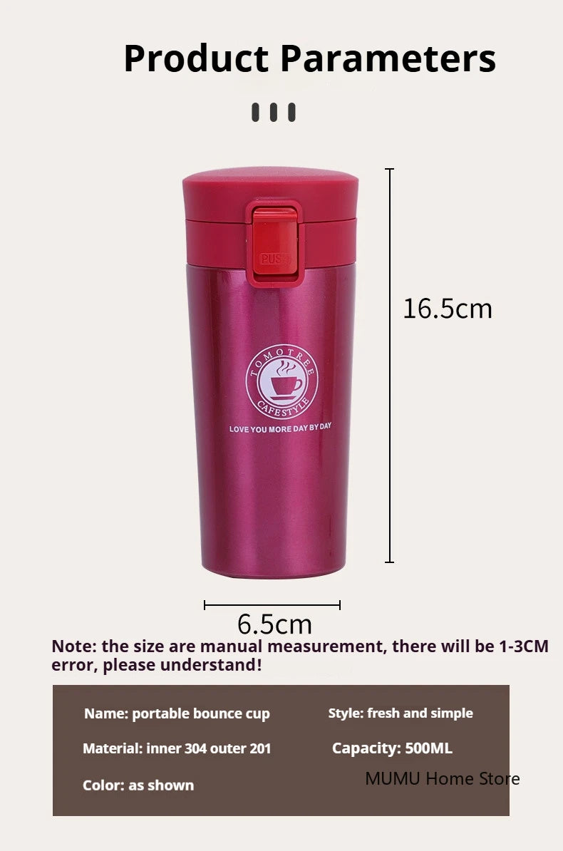 380ML/510ML Thermal Mug Double-layer Stainless Steel Coffee Cup Tea Vacuum Flask Thermos Water Bottle Leak-proof Thermos Mug by Reinvent Yourself