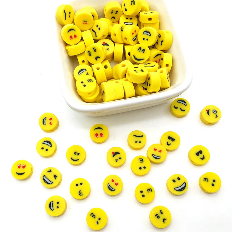 100/1000Pcs Flower Polymer Clay Beads Pattern Round Polymer Clay Beads for Jewelry Making Findings, Bracelet Accessories by Reinvent Yourself