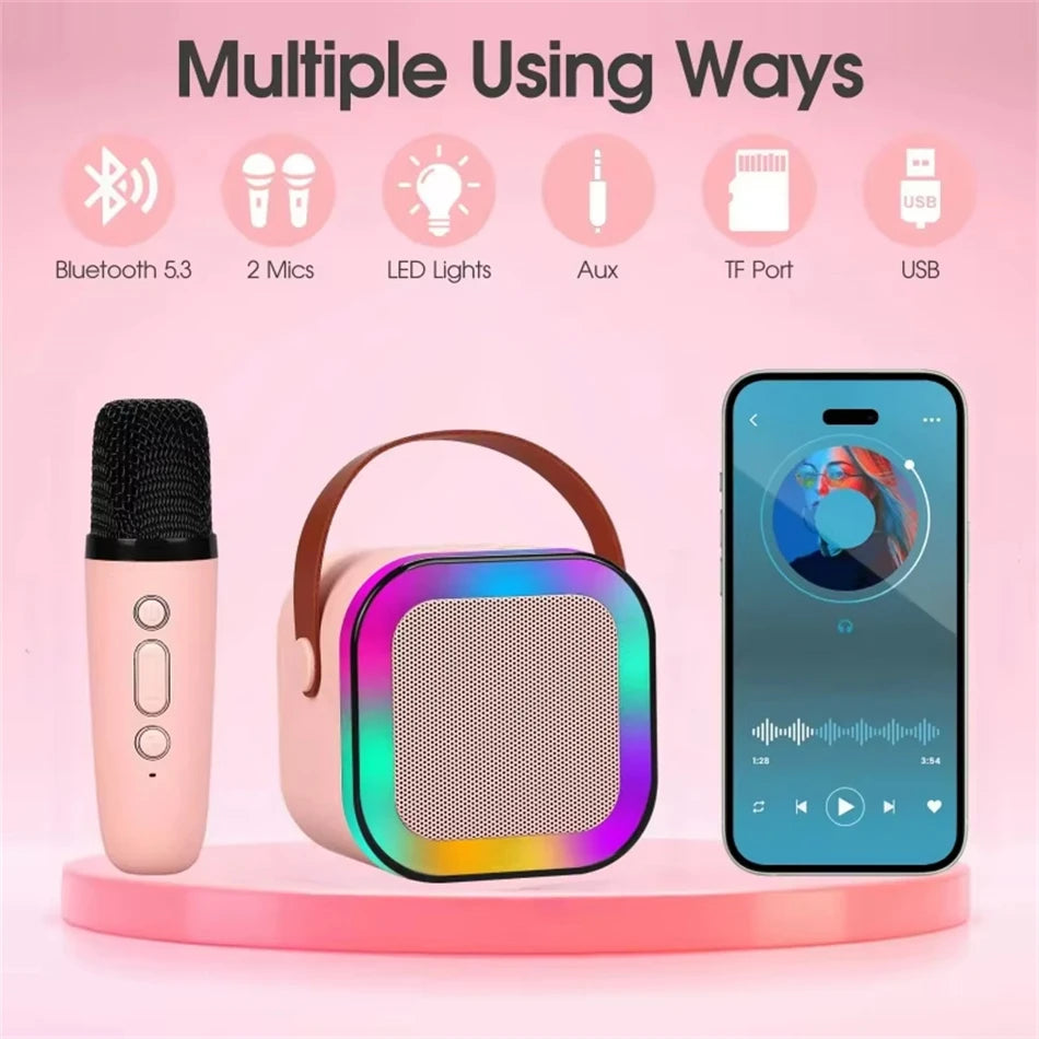 New Hot K12 Bluetooth Speaker Portable Home Cute Karaoke Mini Wireless Audio with Microphone K Song Family Singing Machine by Reinvent Yourself