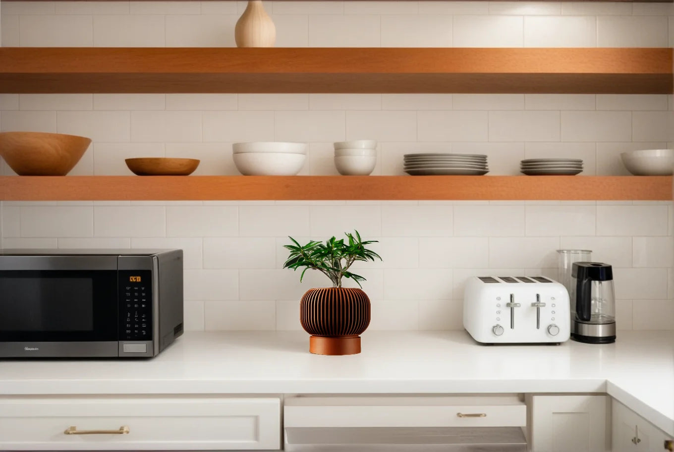 Modern Minimalist 3D Printed Plant Pot – Biodegradable Flower Planter for Home Decor, Eco-Friendly Sustainable Gift (Yuso) by Reinvent Yourself
