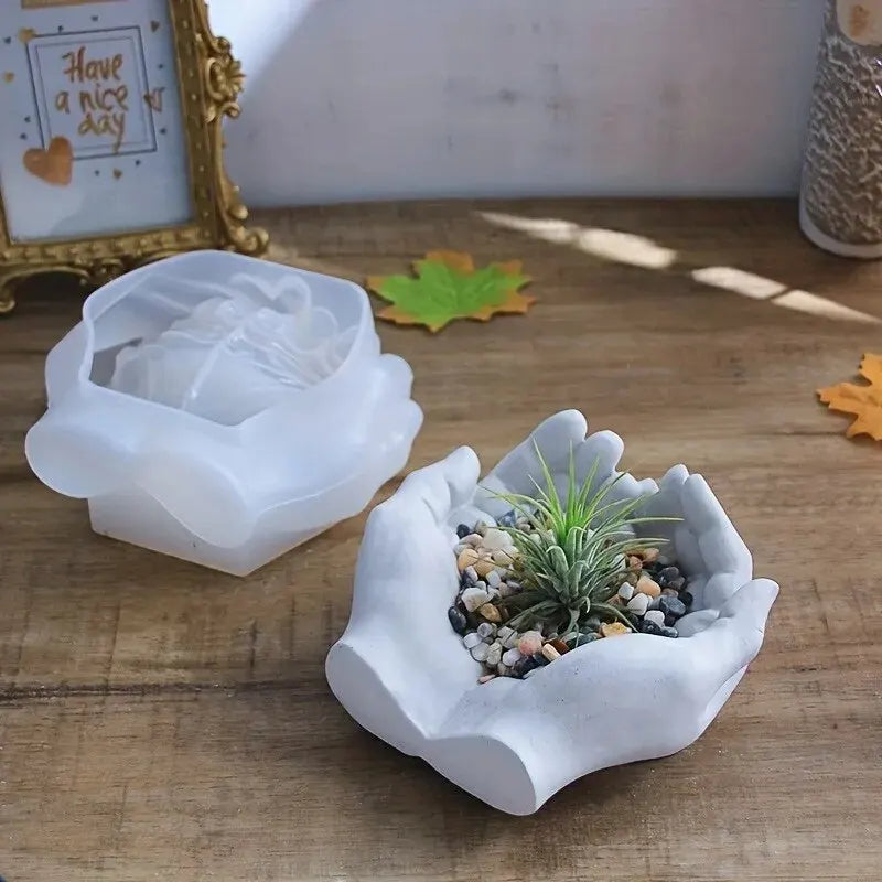 1pc Hand Plaster Mold for Resin Casting and DIY Crafts - Jewelry Storage, Candle Holder, Succulent Pot - Home Decor Gift by Reinvent Yourself
