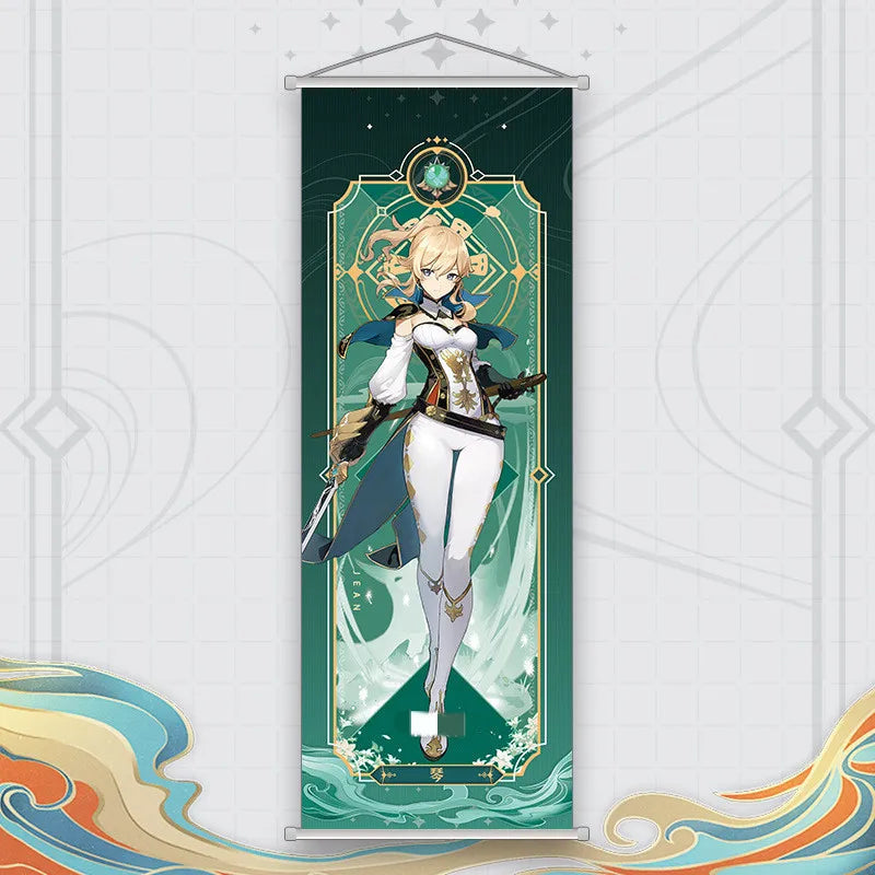 Xiao Yelan Kazuha Hutao Genshin Impact Scroll Canvas Wall Hanging Painting Home Decor Anime Poster Wall Art Room Decoration by Reinvent Yourself