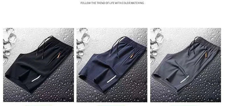 Summer Men Shorts Ice Silk Running Gym Sport Shorts Quick Dry Breathable Beach Short Pant Fitness Jogging Cool Casual by Reinvent Yourself