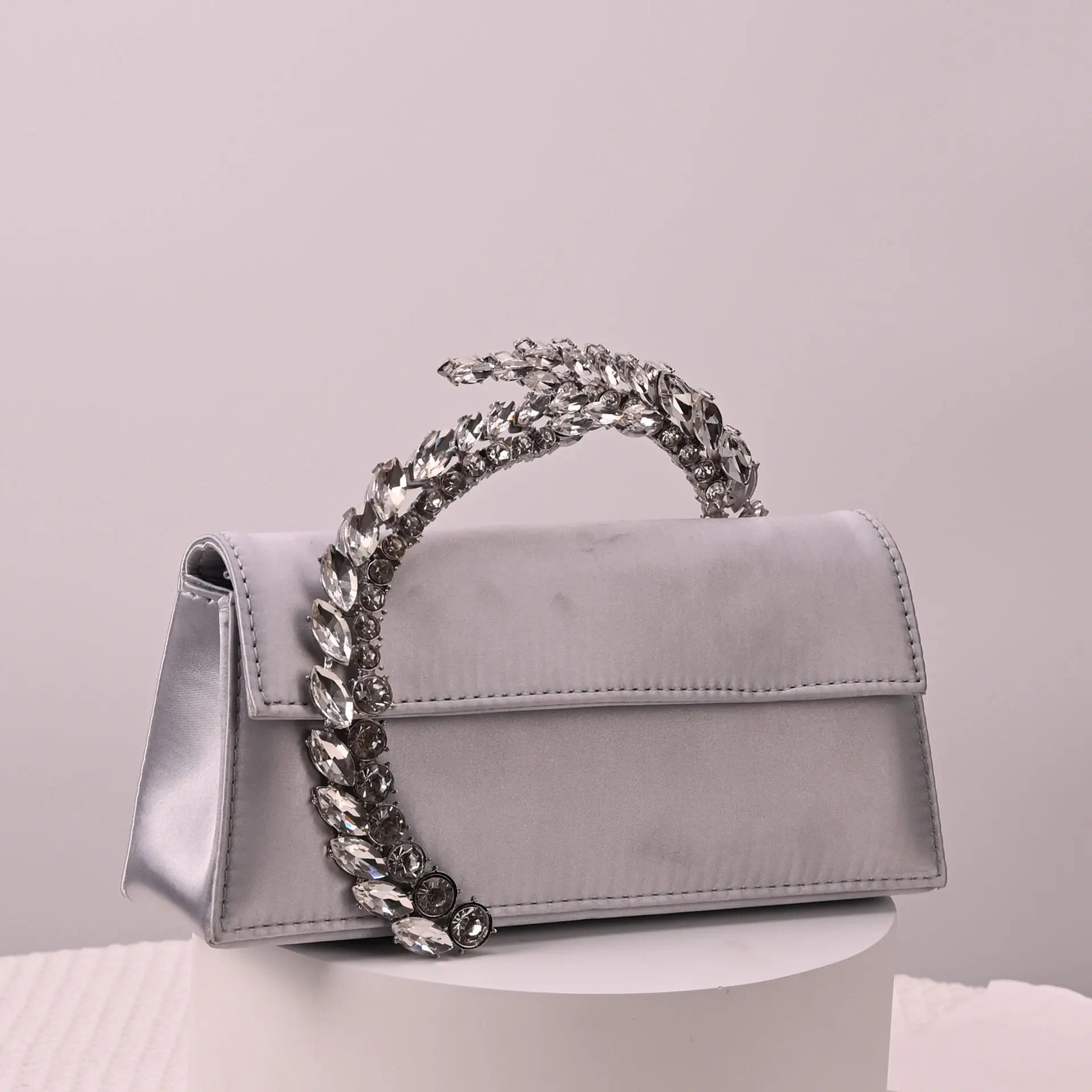 Luxury Diamond Evening Bag Clutch Satin Women Designer Handbags Crystal Silk Shoulder Crossbody Bags for Women Wedding Box Bag by Reinvent Yourself