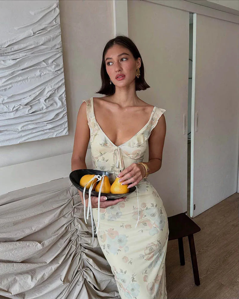 Summer Flower Printed Women's Sexy Low-cut Dress Sleeveless Backless Slim Sling Dresses 2026 Beach Vacation Lady Vestidos by Reinvent Yourself