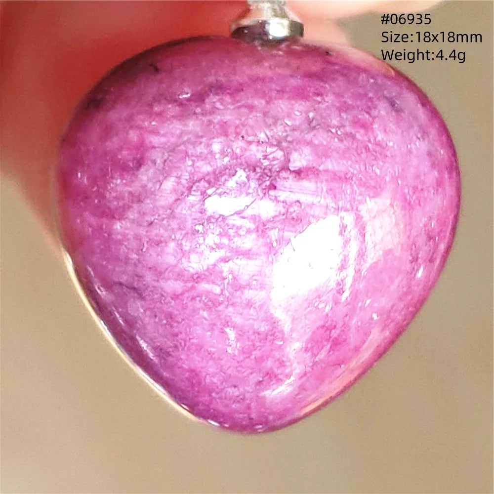 Natural Red Ruby Pendant Jewelry Love Heart Watermelon Ruby Zoisite Necklace Women Men 925 Sterling Silver AAAAA by Reinvent Yourself
