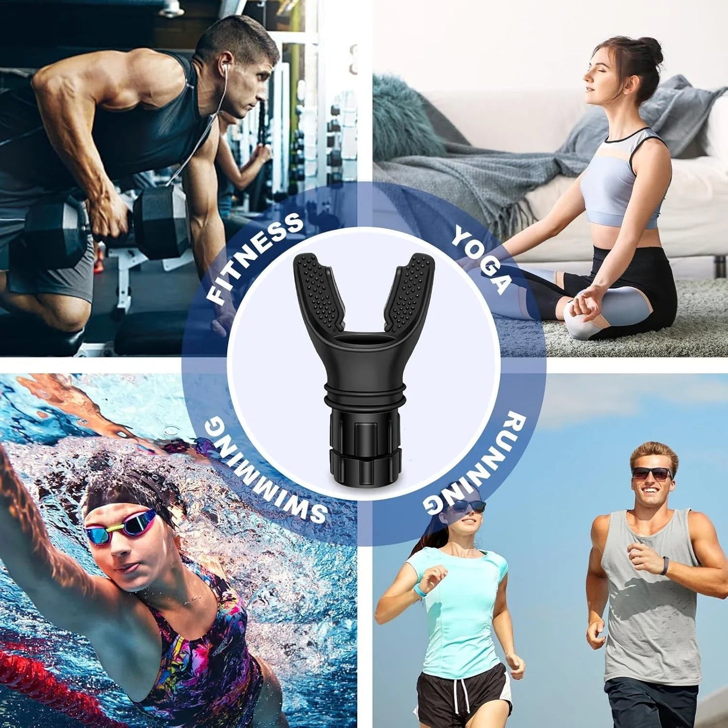 Breathing Trainer Lung Flexer Durable Fitness Exerciser Increases Lung Capacity Breath Adjustable Levels Respiratory Deep Breath by Reinvent Yourself