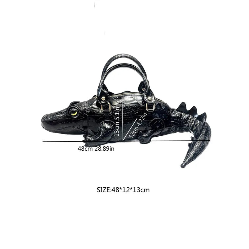 2025 Luxury Designer Unique and Creative 3D Crocodile-shaped Women's Handbags Lady Funny Handmade Tote Bag Trendy Crossbody Bag by Reinvent Yourself