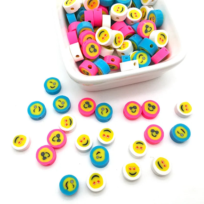100/1000Pcs Flower Polymer Clay Beads Pattern Round Polymer Clay Beads for Jewelry Making Findings, Bracelet Accessories by Reinvent Yourself