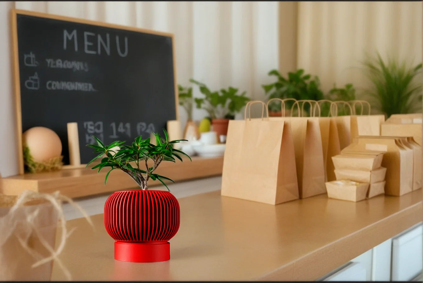 Modern Minimalist 3D Printed Plant Pot – Biodegradable Flower Planter for Home Decor, Eco-Friendly Sustainable Gift (Yuso) by Reinvent Yourself