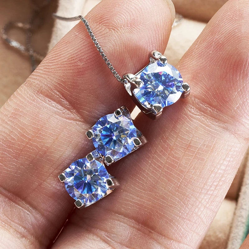 JoyceJelly 3ct D Clolor Real Moissanite Jewelry Sets Women's Sterling Silver 925 Earrings Necklace For Women Bridal Set Gifts by Reinvent Yourself
