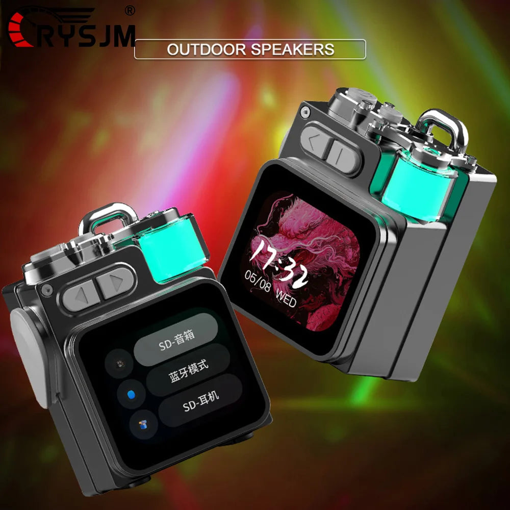 Wireless Speaker with RGB Desktop LED Display Screen Bass Outdoor Speakers Subwoofer Portable Loudspeaker Bluetooth-compatible by Reinvent Yourself