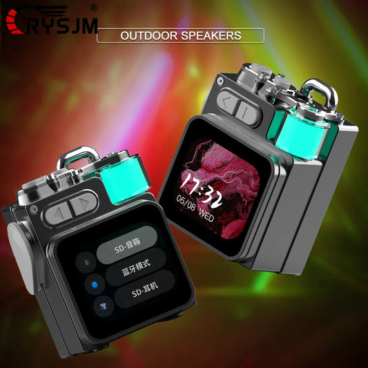 Wireless Speaker with RGB Desktop LED Display Screen Bass Outdoor Speakers Subwoofer Portable Loudspeaker Bluetooth-compatible by Reinvent Yourself