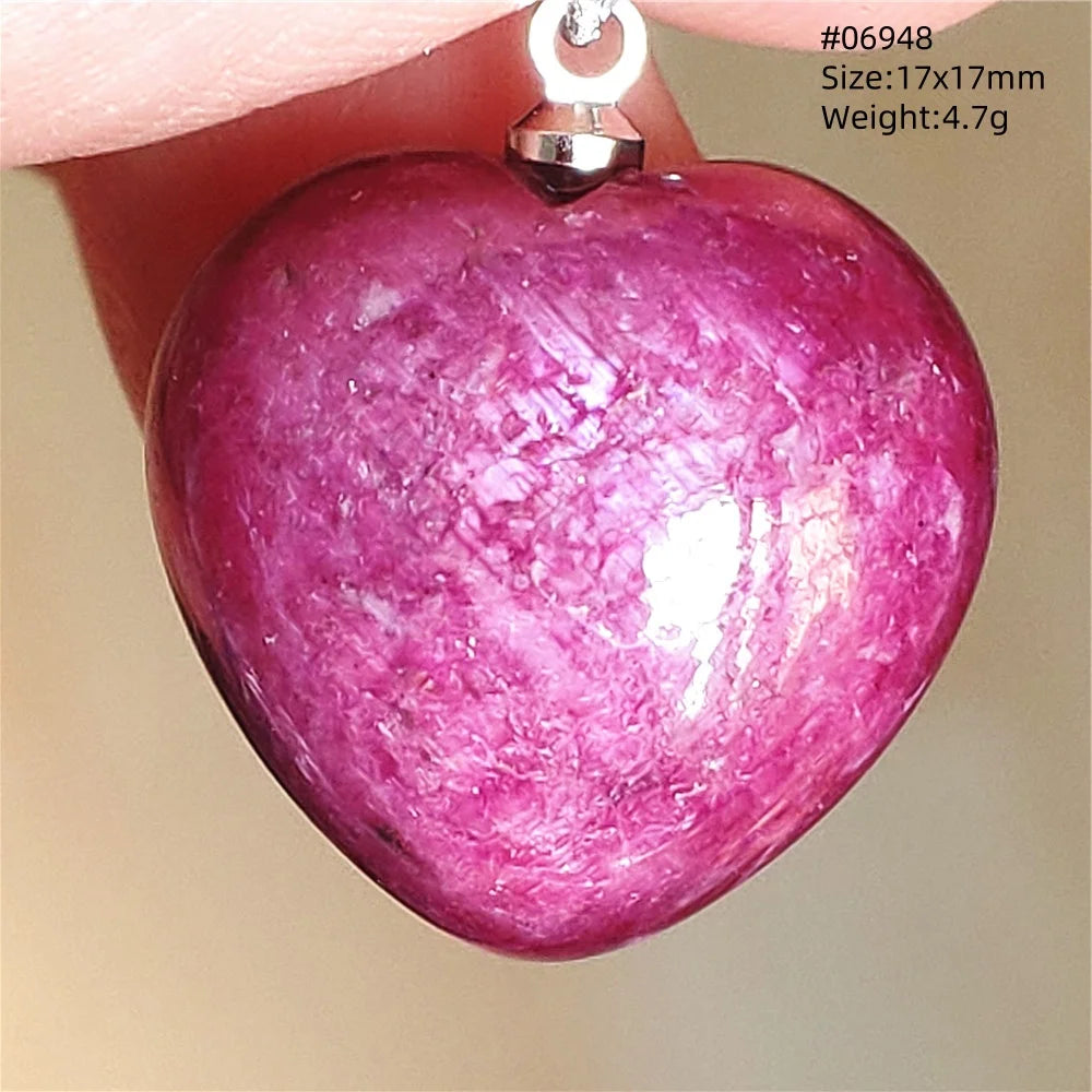 Natural Red Ruby Pendant Jewelry Love Heart Watermelon Ruby Zoisite Necklace Women Men 925 Sterling Silver AAAAA by Reinvent Yourself
