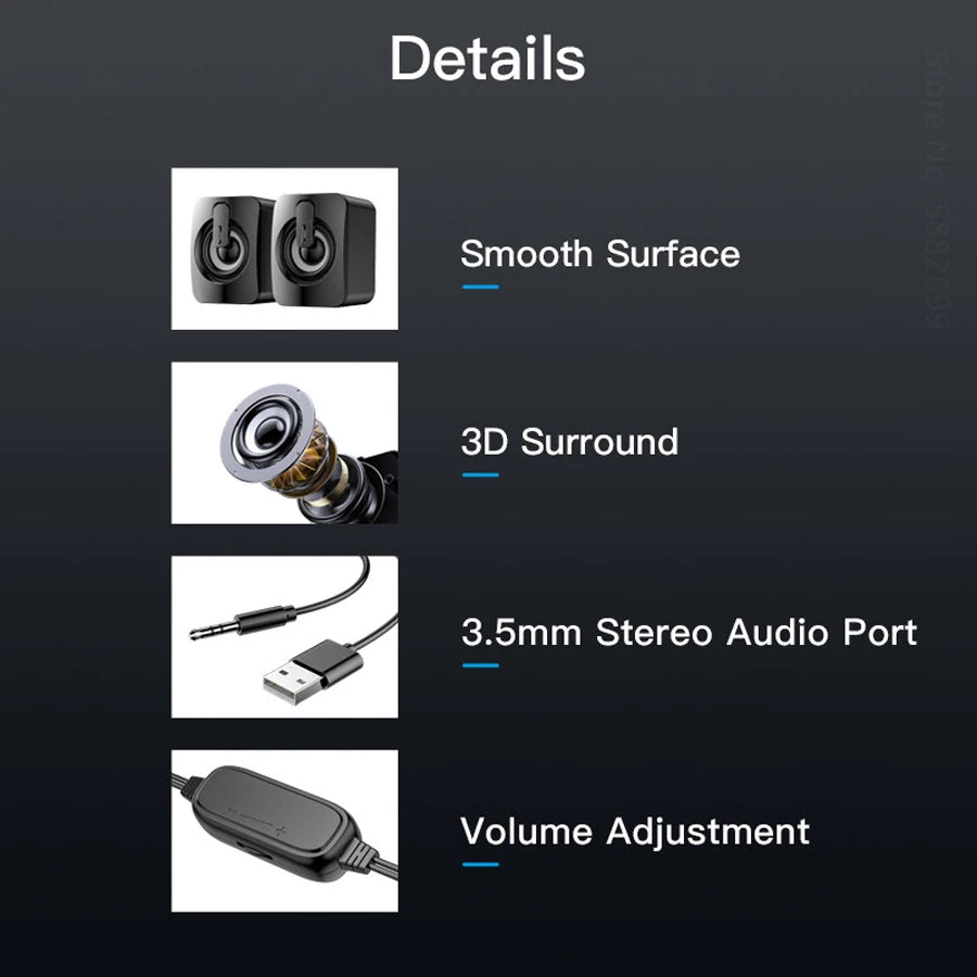 Computer Speaker For PC Laptop Desktop Caixa De Som Sound Box Music Audio System Bocina Column Acoustics Coluna Amplified Unit by Reinvent Yourself