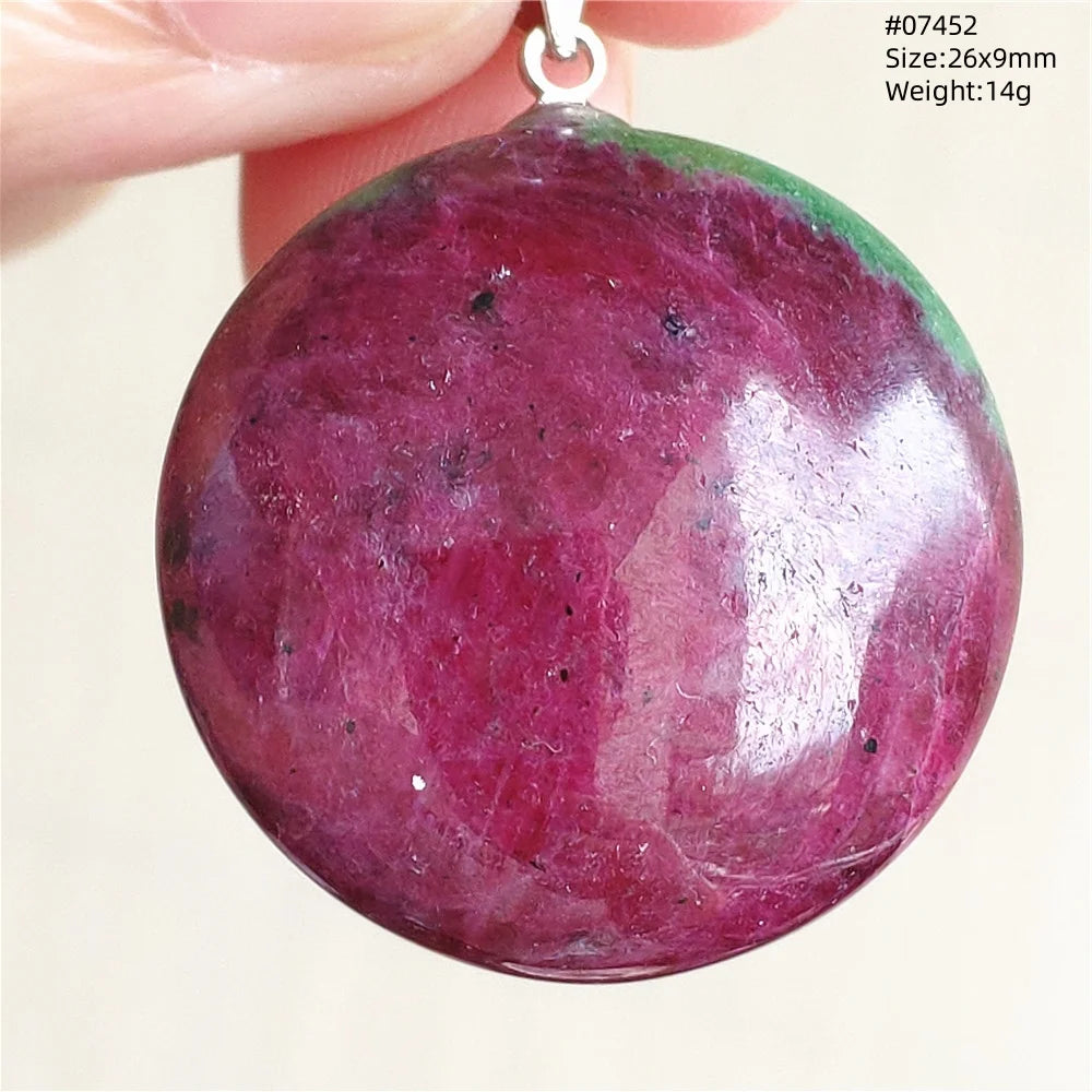 Natural Red Ruby Pendant Jewelry Love Heart Watermelon Ruby Zoisite Necklace Women Men 925 Sterling Silver AAAAA by Reinvent Yourself
