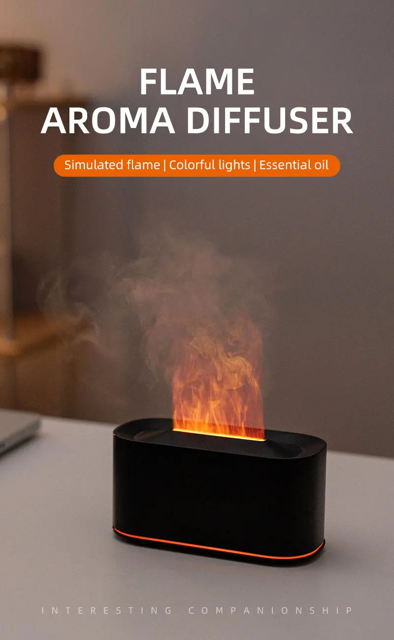 Essential Oil Diffuser,Flame Colorful Water Vapor Fire Humidifier for Aromatherapy Aroma Therapy Machine Room,Flame Diffuser by Reinvent Yourself