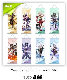 Xiao Yelan Kazuha Hutao Genshin Impact Scroll Canvas Wall Hanging Painting Home Decor Anime Poster Wall Art Room Decoration by Reinvent Yourself