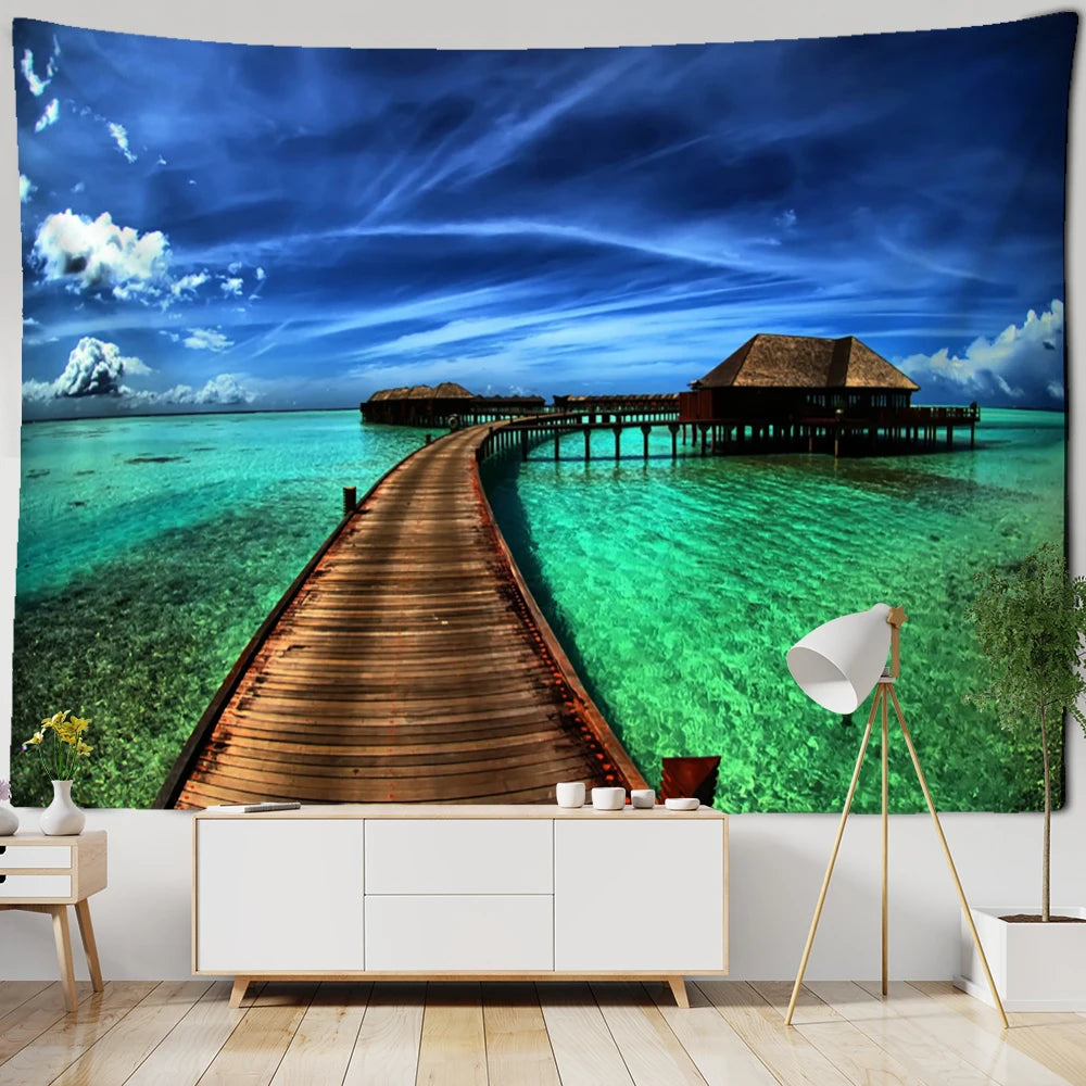 3D Window Scenery Tapestry Wall Hanging Hippie Tapiz Art Boho Natural Simple Bedroom Dorm Home Decor by Reinvent Yourself