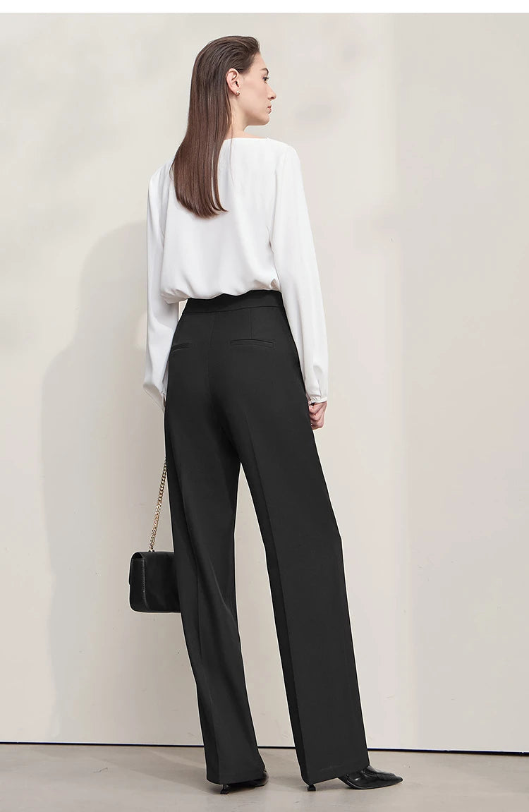 AMII Minimalist Women's Pants 2025 Autumn Solid Elegant Office Lady Simple Trousers Casual Loose Pants Woman Clothing 12553003 by Reinvent Yourself