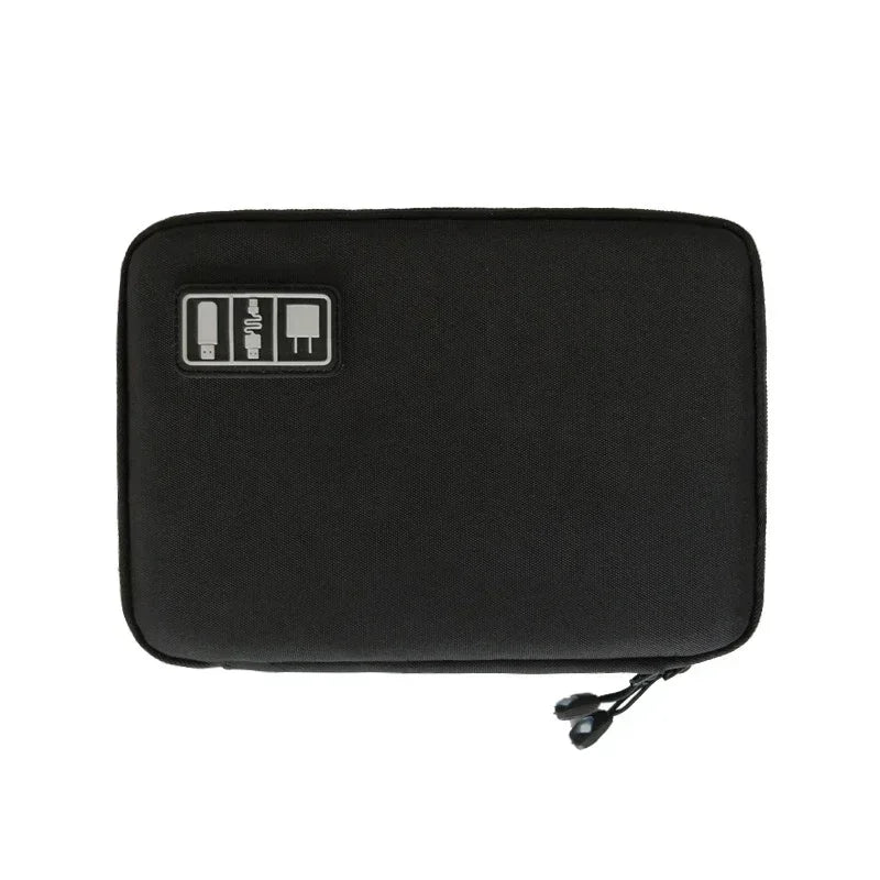 1pc Black Green Storage Bag Electronic Accessory Organizer Portable Usb Data Cable Charger Plug Travel Waterproof Organizer by Reinvent Yourself
