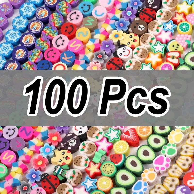 100/1000Pcs Flower Polymer Clay Beads Pattern Round Polymer Clay Beads for Jewelry Making Findings, Bracelet Accessories by Reinvent Yourself