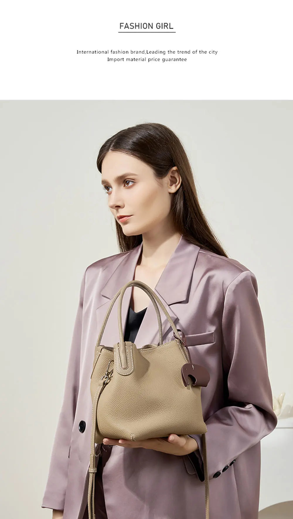 Genuine Leather Women Bucket Bag Luxury Designer Handbags High Quality Cowhide Women's Shoulder Bags Fashion Crossbody Bag by Reinvent Yourself