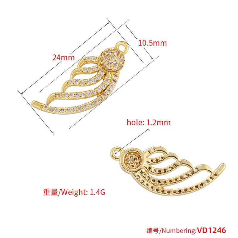 ZHUKOU whale charms for jewelry making crown pendants for handmade jewelry making supplies accessories wholesale VD1247 by Reinvent Yourself