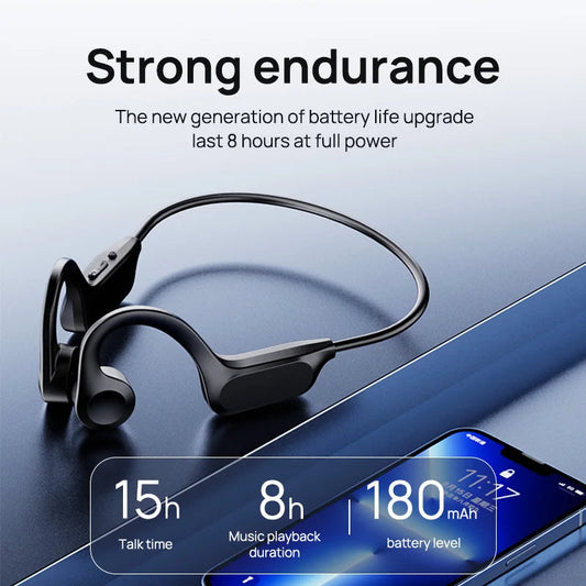 X7 Wireless Bluetooth Earphones, Sports-Style Air-Conducting LED Battery Display, Memory Card Insertion Support by Reinvent Yourself